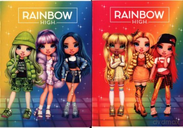 Zeszyt A5 w kratkę 16 kartek Rainbow High 20 sztuk mix