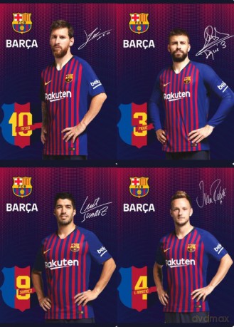 Zeszyt A5 w trzy linie 16 kartek FC Barcelona 7 20 sztuk mix
