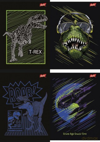 Zeszyt A5 w trzy linie 32 kartki T-Rex 15 sztuk mix