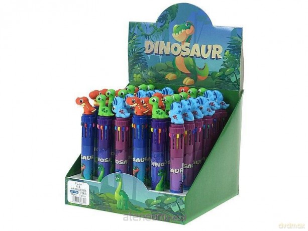Długopis wielokolorowy z dinozaurem 15cm (36szt)