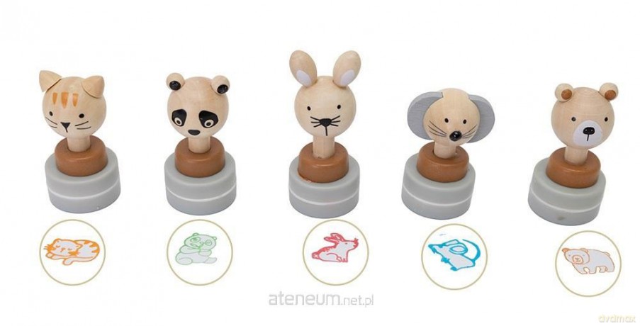 Drewniane pieczątki z tuszem - zwierzęta