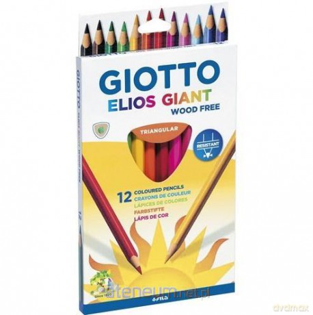 Kredki ołówkowe Elios Giant Triangular 12 kolorów