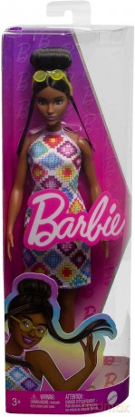Barbie Fashionistas Lalka w kolorowej sukience