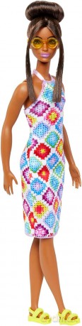 Barbie Fashionistas Lalka w kolorowej sukience