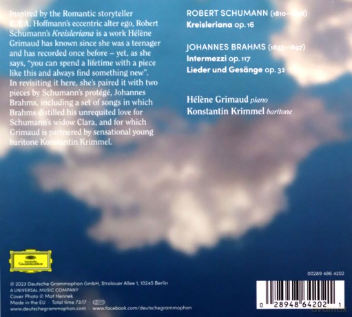 Helene Grimaud: For Clara: Schumann, Brahmes [CD]