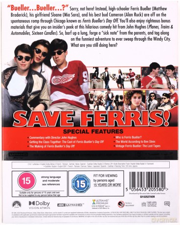 Ferris Bueller's Day Off (Wolny dzień Ferrisa Buellera) [Blu-Ray 4K]