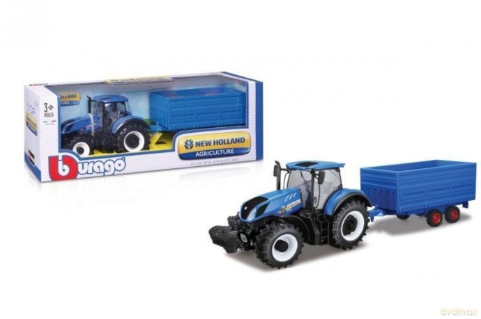 New Holland T7.315 z przyczepą i belami słomy