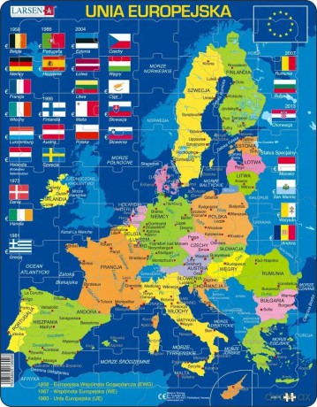 Układanka Unia Europejska - Mapa, Flagi [PUZZLE]