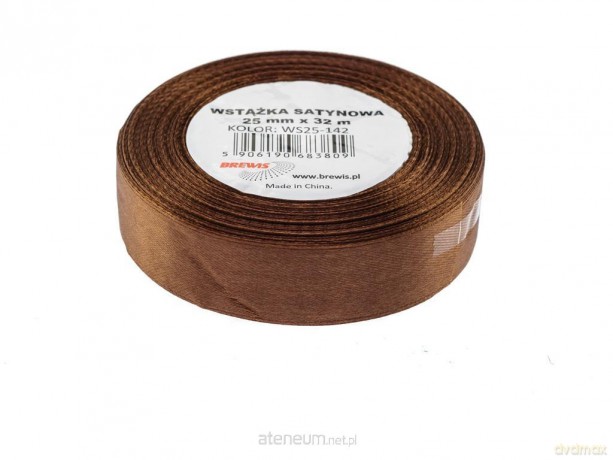 Wstążka satynowa brązowa 25mmx32m
