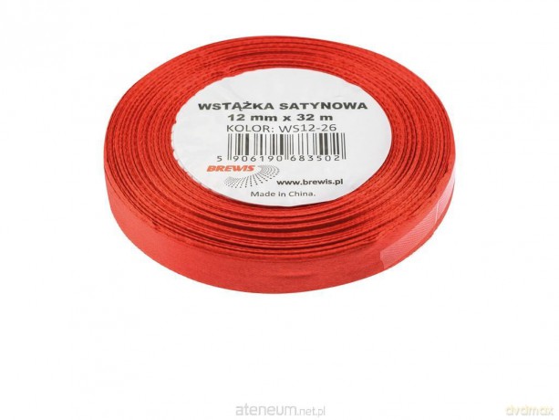 Wstążka satynowa czerwona 12mmx32m
