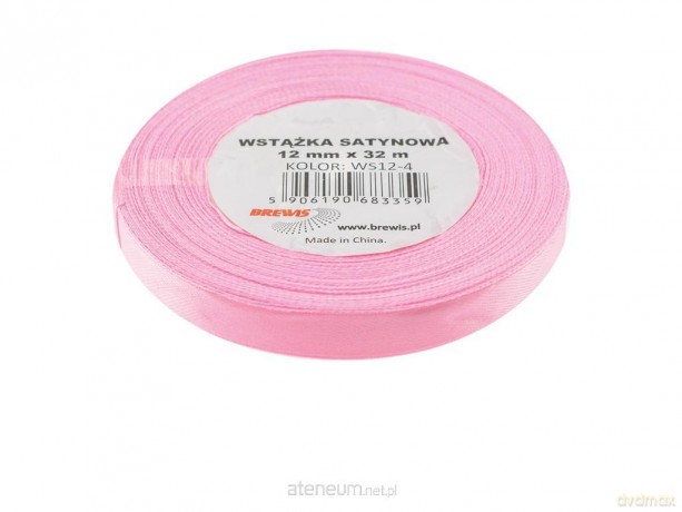 Wstążka satynowa jasna różowa 12mmx32m