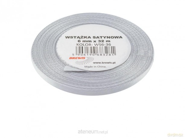 Wstążka satynowa platynowa 6mmx32m 2szt