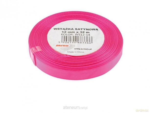 Wstążka satynowa różowa 12mmx32m