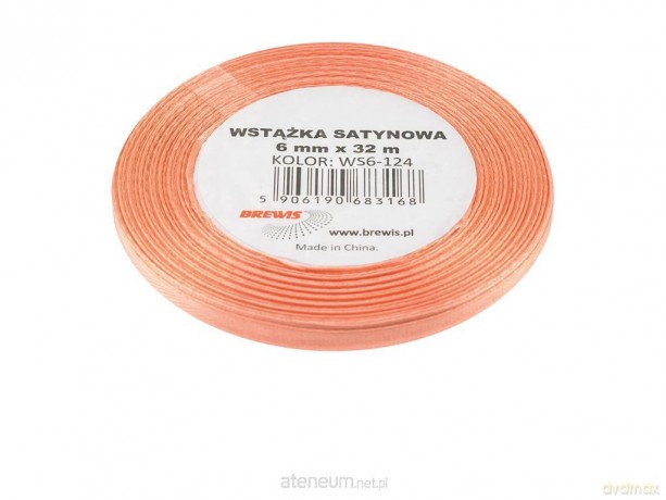 Wstążka satynowa łososiowa 6mmx32m 2szt