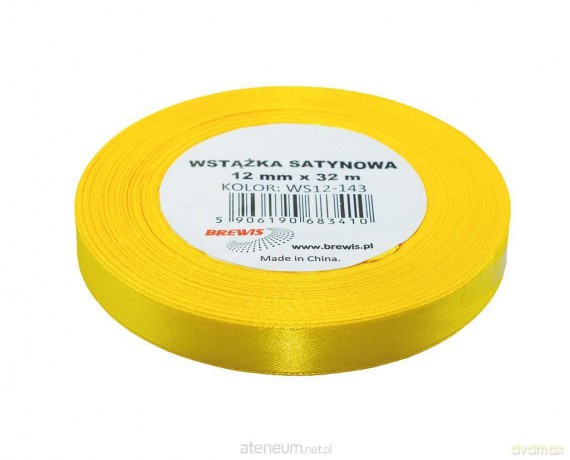 Wstążka satynowa żółta 12mmx32m
