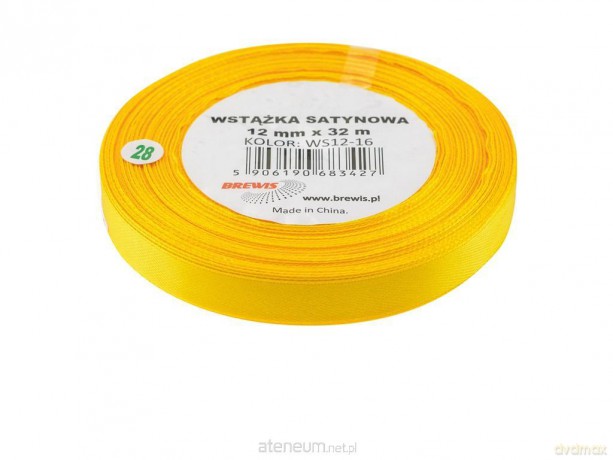 Wstążka satynowa żółta 12mmx32m