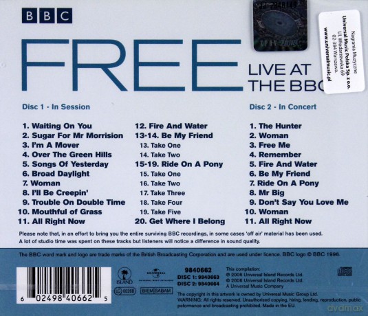 Free: Free - Live At The BBC [2CD]