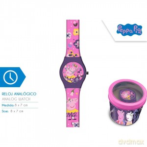 Zegarek analogowy Peppa Pig w metalowym opakowaniu PP17021M