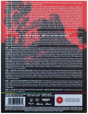 The Psycho Collection (Limited) [BOX] [4xBlu-ray 4K]+[Blu-Ray]