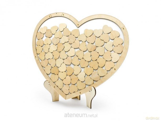 Drewniana księga gości Serce 44x37,5cm