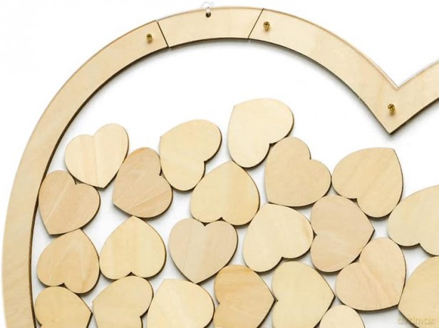 Drewniana księga gości Serce 44x37,5cm