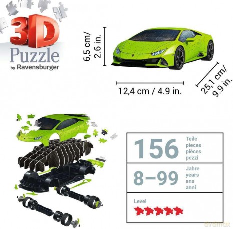 RAVENSBURGER Puzzle 3D Lamborghini Huracn Evo verde [PUZZLE]