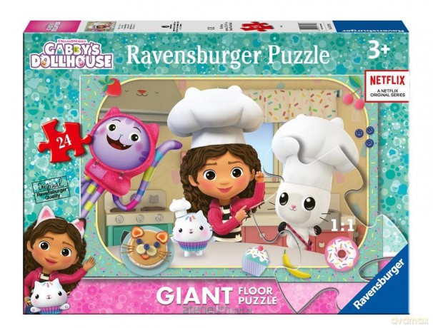 RAVENSBURGER Puzzle dla dzieci 24 el. Koci Domek Gabi 1 Giant [PUZZLE]