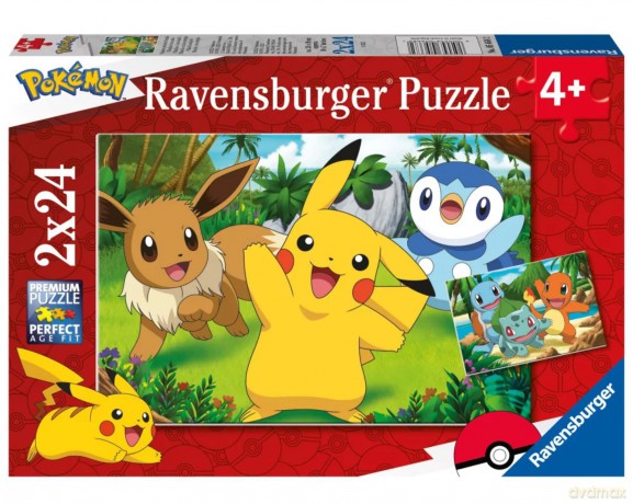 RAVENSBURGER Puzzle dla dzieci 2x24 el. Pokemon [PUZZLE]