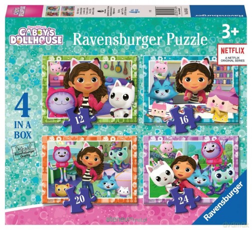 RAVENSBURGER Puzzle dla dzieci 4w1 Koci Domek Gabi [PUZZLE]