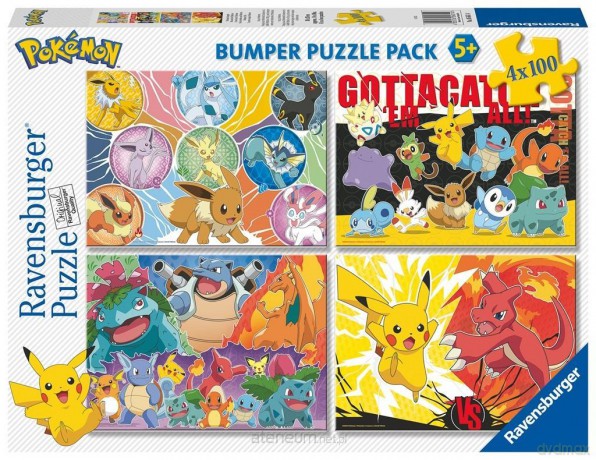 RAVENSBURGER Puzzle dla dzieci 4x100 el. Pokemon [PUZZLE]