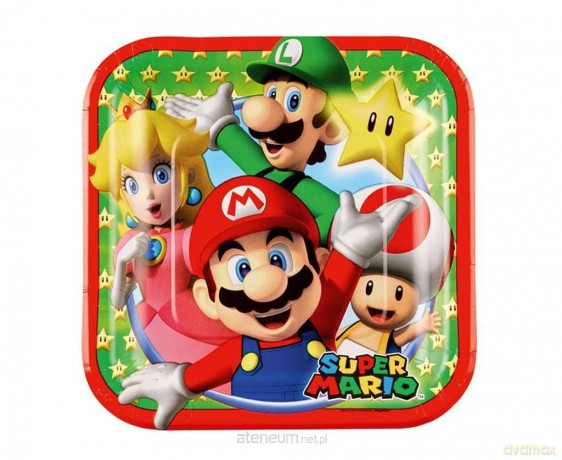 Talerzyki papierowe Super Mario 18x18cm