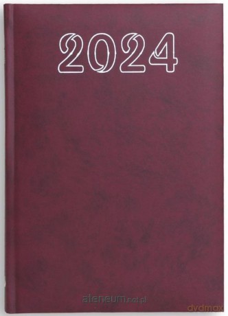 Terminarz 2024 B6 dzienny - bordowy [KALENDARZ]
