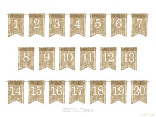 Numery na stoł jutowe 7x10,5 cm