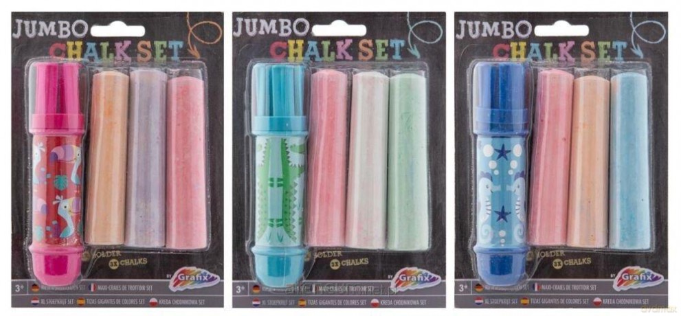 Uchwyt na kredę Jumbo + 3 kredy mix