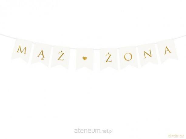 Baner Mąż Żona biały 15x110cm