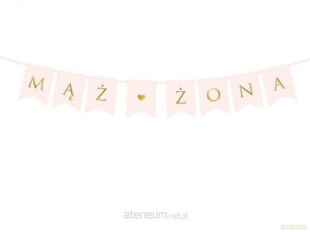 Baner Mąż Żona jasno różowy 15x110cm