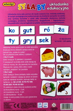 ADAMIGO Gra Układanka Sylaby 5888 [GRA]