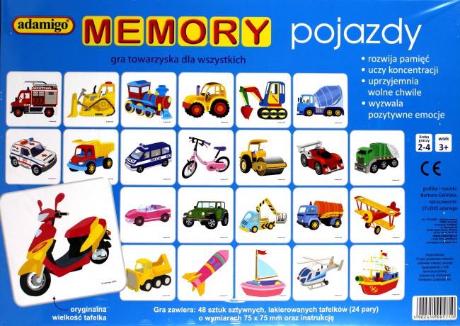 ADAMIGO Gra Memory Pojazdy 5710 [GRA]