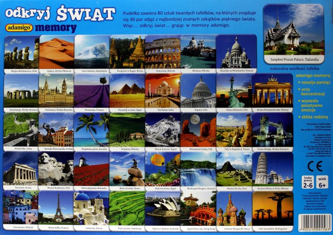 ADAMIGO Gra Memory Odkryj Świat 1583 [GRA]