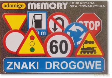 ADAMIGO Gra Memory Znaki Drogowe 3297 [GRA]
