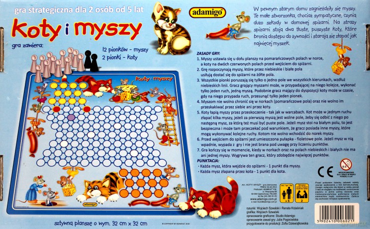 ADAMIGO Gra Koty i Myszy 6021 [GRA PLANSZOWA]