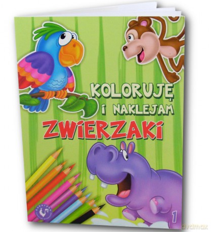 AMI PLAY Koloruję i Naklejam Zwierzaki 1 266 [KSIĄŻKA]