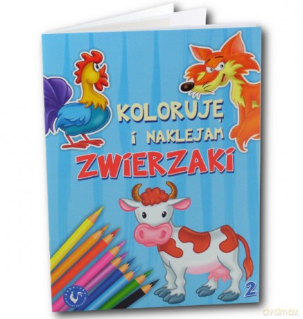 AMI PLAY Koloruję i Naklejam Zwierzaki 2 259 [KSIĄŻKA]