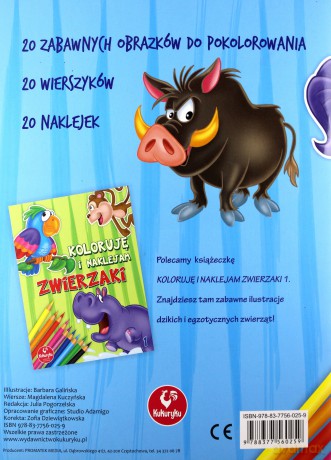 AMI PLAY Koloruję i Naklejam Zwierzaki 2 259 [KSIĄŻKA]