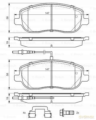 Zestaw klocków hamulcowych, hamulce tarczowe Bosch 0 986 494 615 Peugeot Fiat Citroen Lancia Alfa Romeo