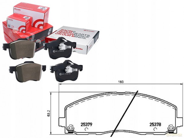 Zestaw klocków hamulcowych, hamulce tarczowe Brembo P 11 035 Fiat Skoda Seat Dodge