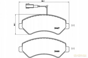 Zestaw klocków hamulcowych, hamulce tarczowe Brembo P 23 136 Peugeot Fiat Citroen