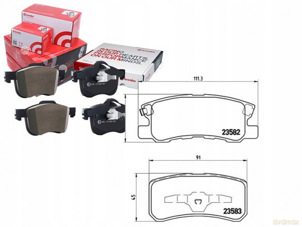 Zestaw klocków hamulcowych, hamulce tarczowe Brembo P 54 031 Peugeot Citroen Chrysler Dodge