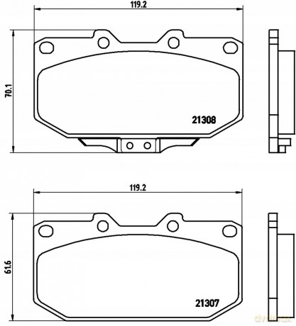 Zestaw klocków hamulcowych, hamulce tarczowe Brembo P 56 025 Toyota Nissan Subaru
