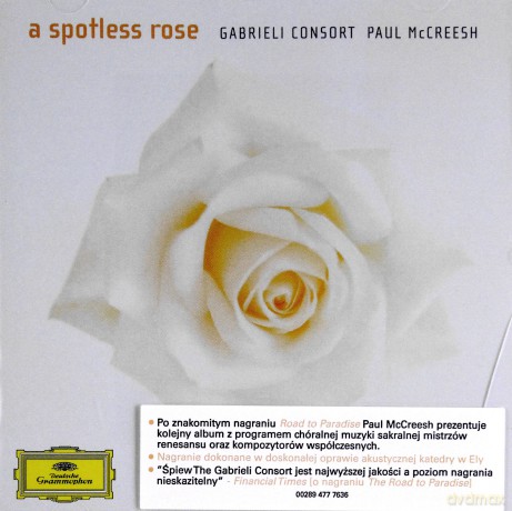 Gabrieli Consort McCreesh: A Spotless Rose (Polska Cena!!) [CD]